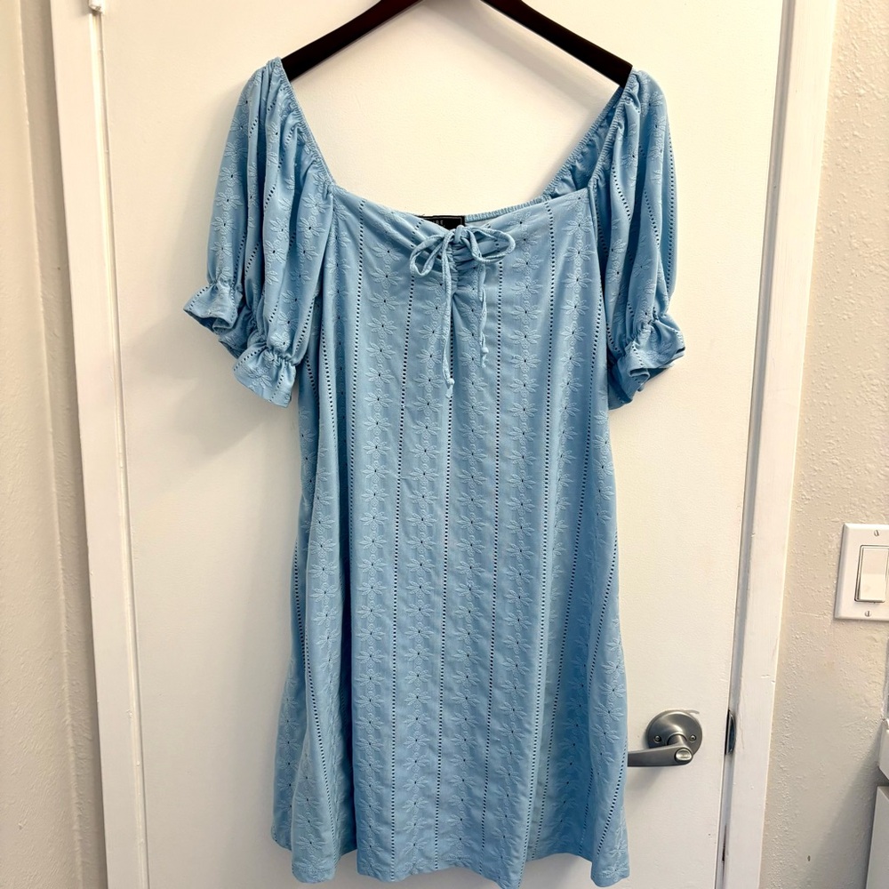 VIBE Sportswear Women's Blue A-line Mini Lined Dress‎ Size 2X Flirty Feminine